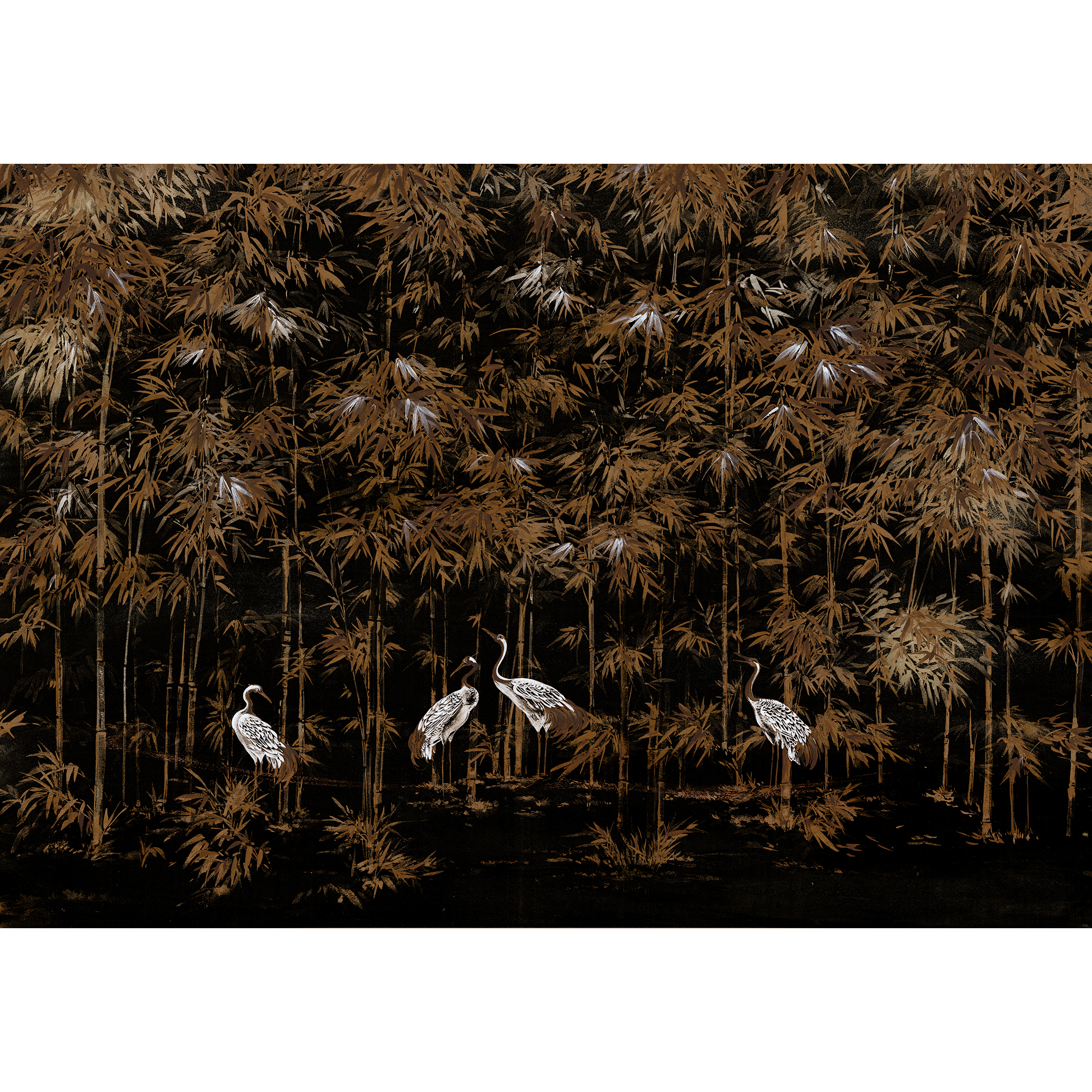 Garzas Coal Random Chinoiseries II Mural by Coordonné (400x280cm)