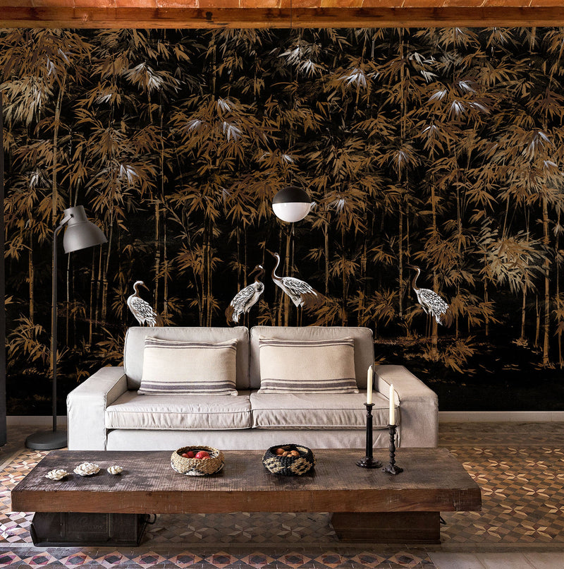 Garzas Coal Random Chinoiseries II Mural by Coordonné (400x280cm)