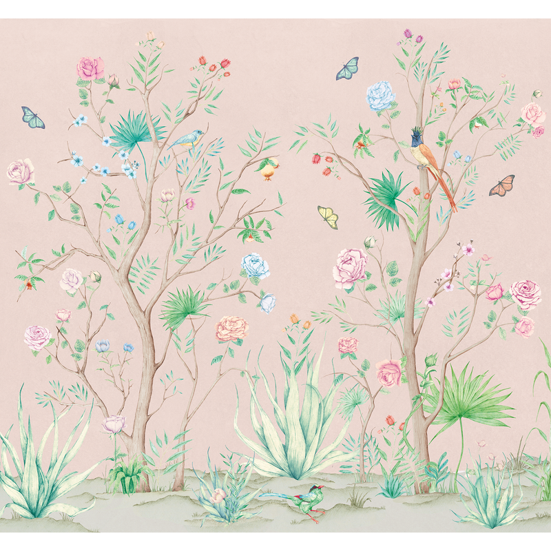 Peonies Rose Random Chinoiseries II Mural by Coordonné (300x280cm)