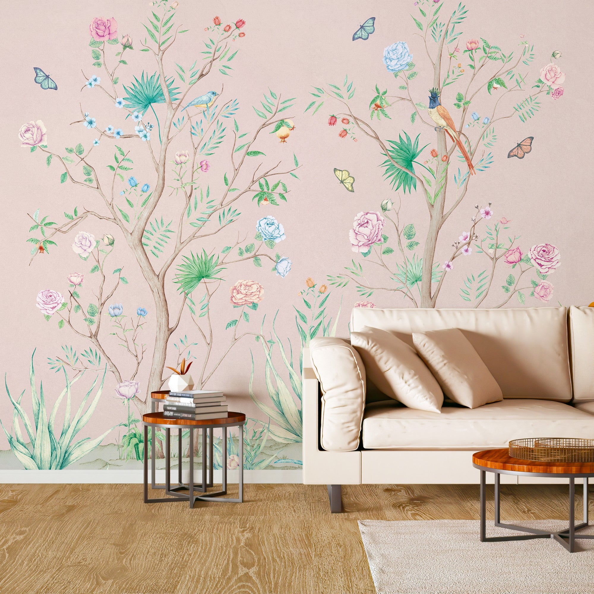 Peonies Rose Random Papers Issue Mural by Coordonné