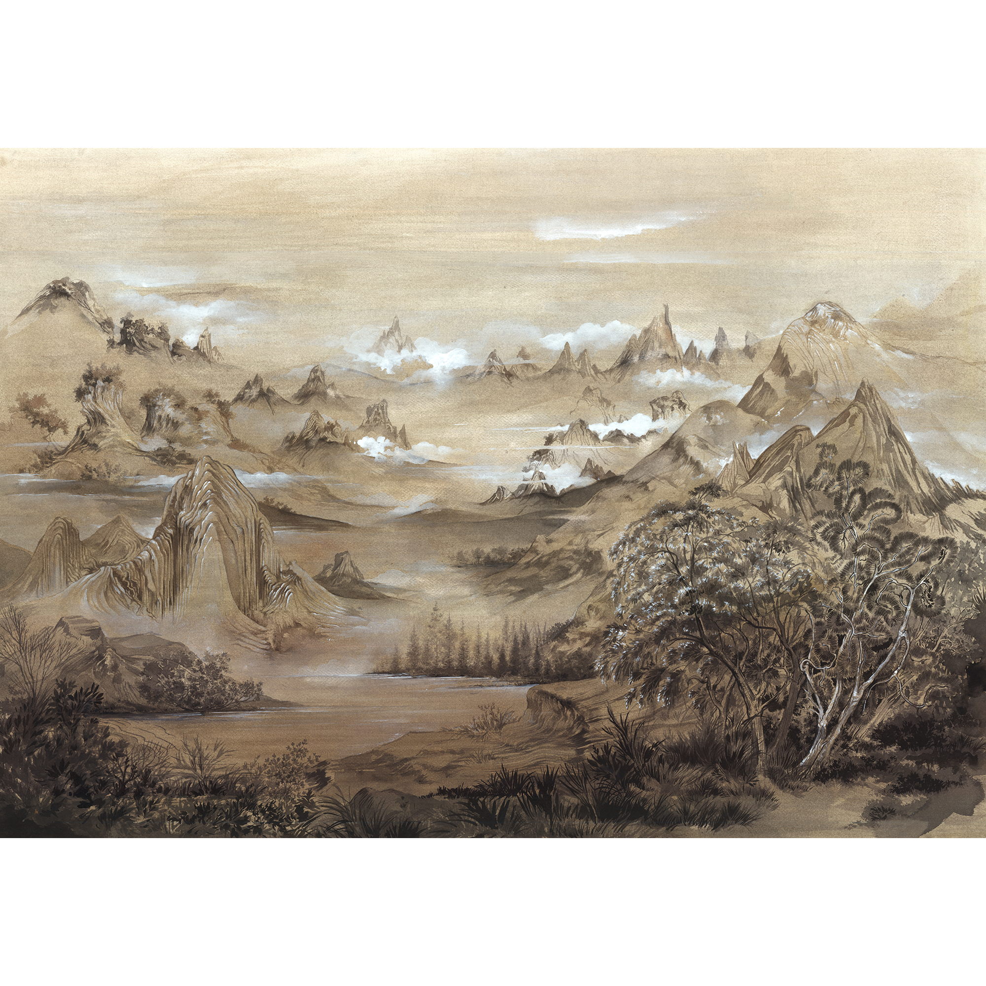 Kami Maca Random Chinoiseries II Mural by Coordonné (400x280cm)