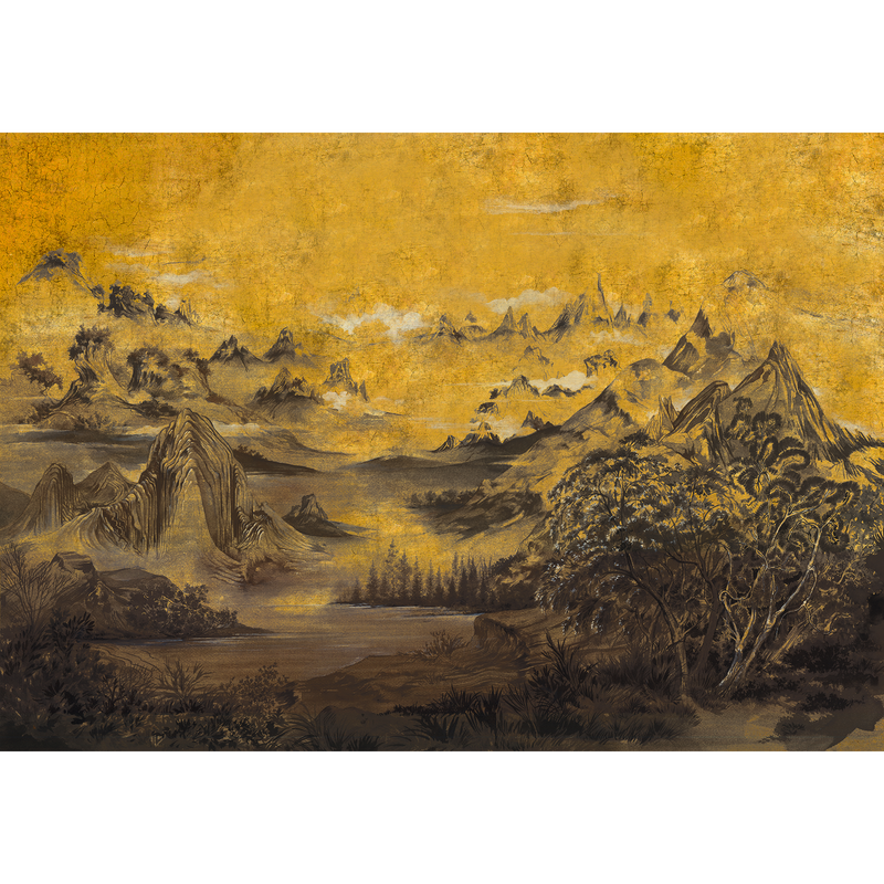 Kami Chai (Gold) Random Chinoiseries II Mural by Coordonné (400x280cm)