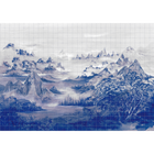 Kami Blue Spirulina Random Chinoiseries II Mural by Coordonné (400x280cm)