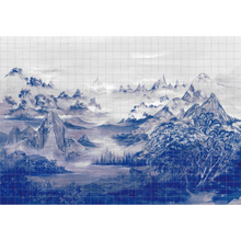 Kami Blue Spirulina Random Chinoiseries II Mural by Coordonné (400x280cm)