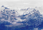 Kami Blue Spirulina Random Chinoiseries II Mural by Coordonné (400x280cm)
