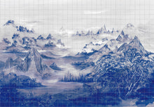 Kami Blue Spirulina Random Chinoiseries II Mural by Coordonné (400x280cm)