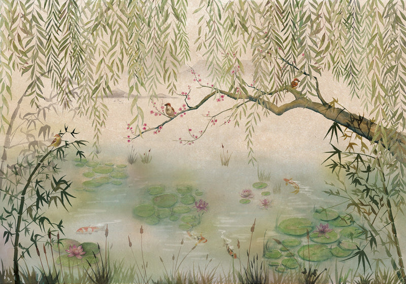 7900040 Lotus Aloe Random Chinoiseries Mural by Coordonné