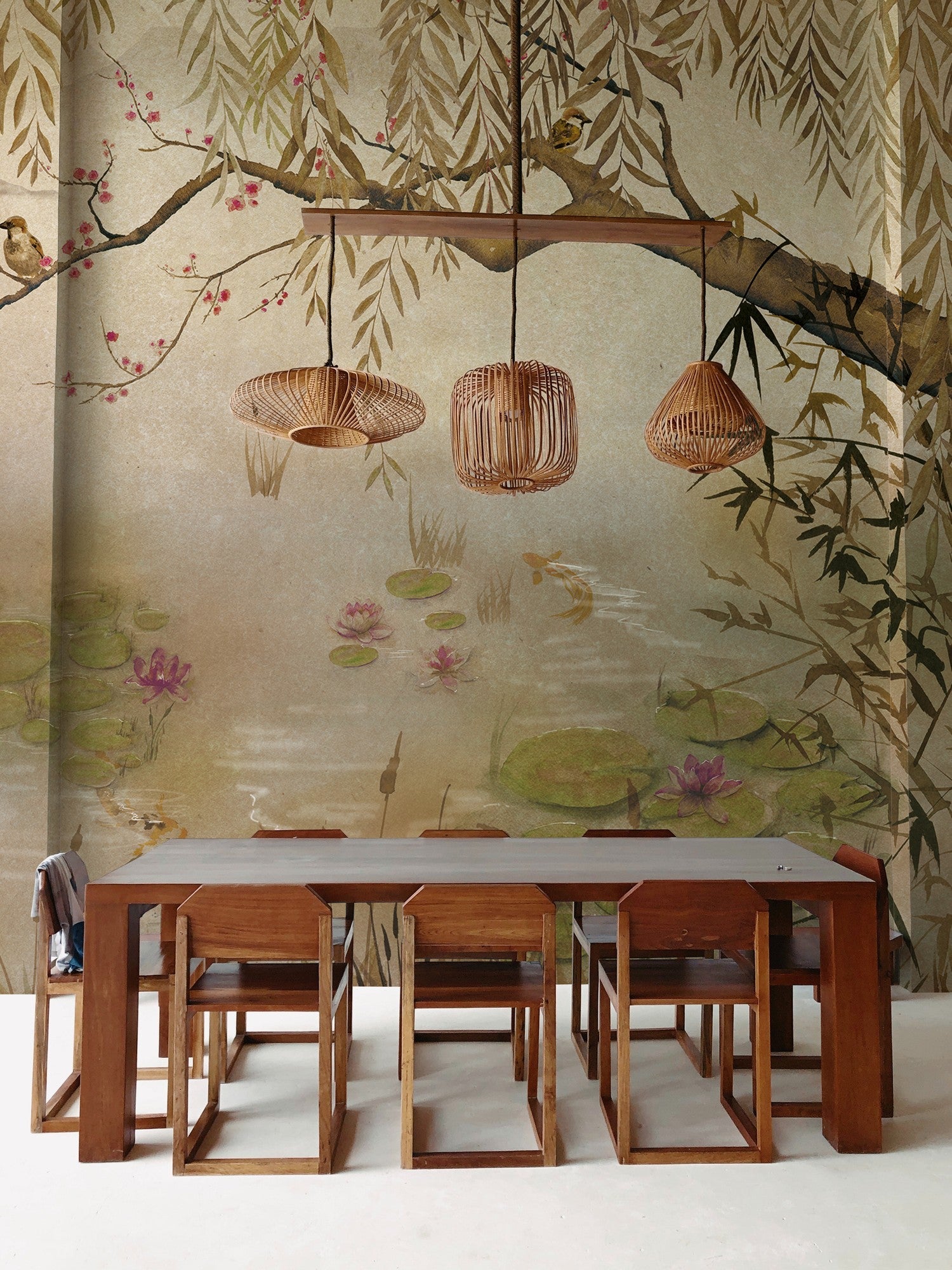 7900041 Lotus Clow Random Chinoiseries Mural by Coordonné