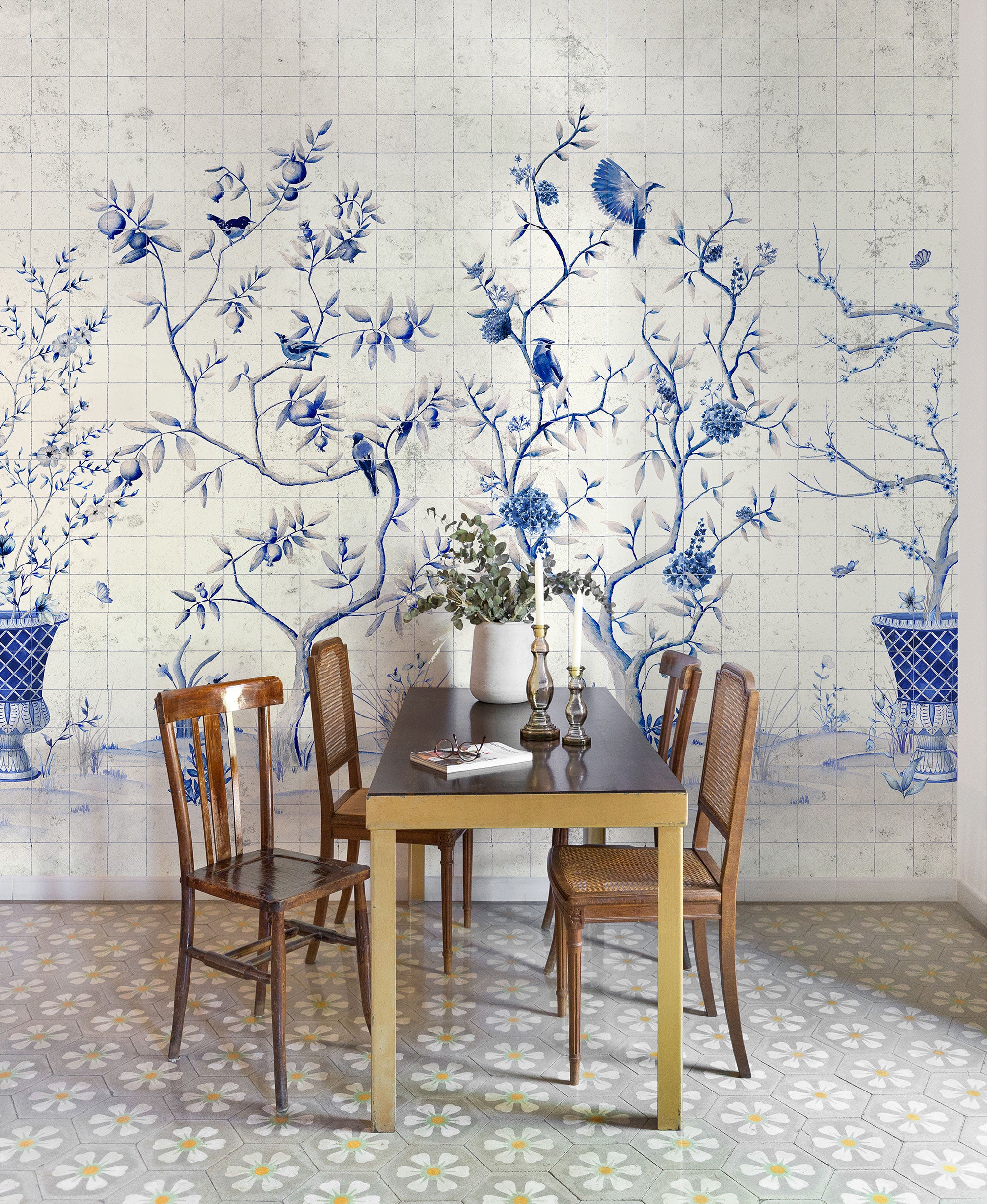 Meihua Blue Spirulina Random Papers Issue Mural by Coordonné