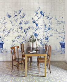 Meihua Blue Spirulina Random Papers Issue Mural by Coordonné
