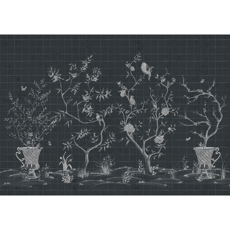 Meihua Coal Random Chinoiseries II Mural by Coordonné (400x280cm)