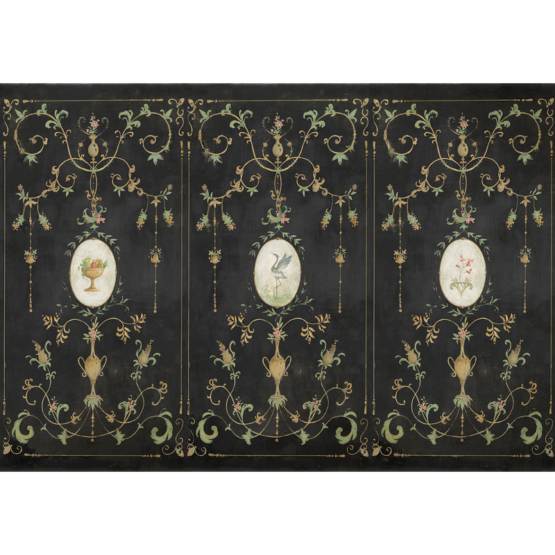 Mirto Coal Random Chinoiseries II Mural by Coordonné (400x280cm)