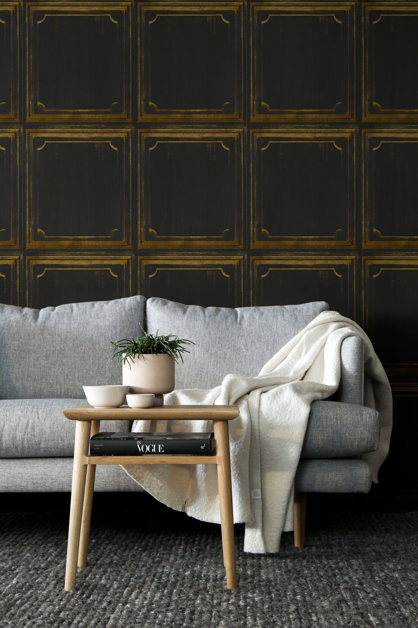 7900105 Boiserie Coal (50 × 1000 cm) Random Chinoiseries Mural by Coordonné