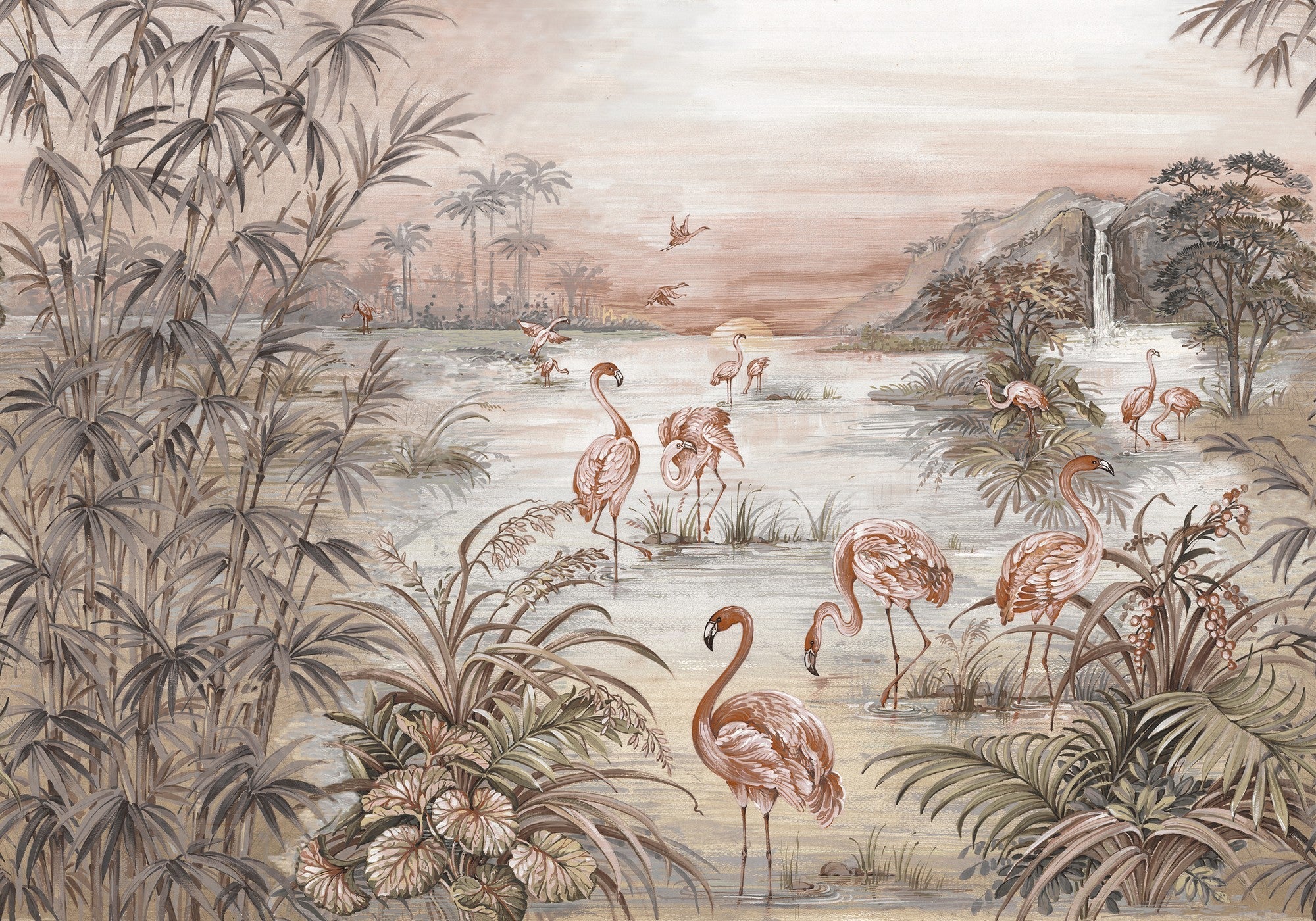 7900132 Roseus Rose Random Chinoiseries Mural by Coordonné