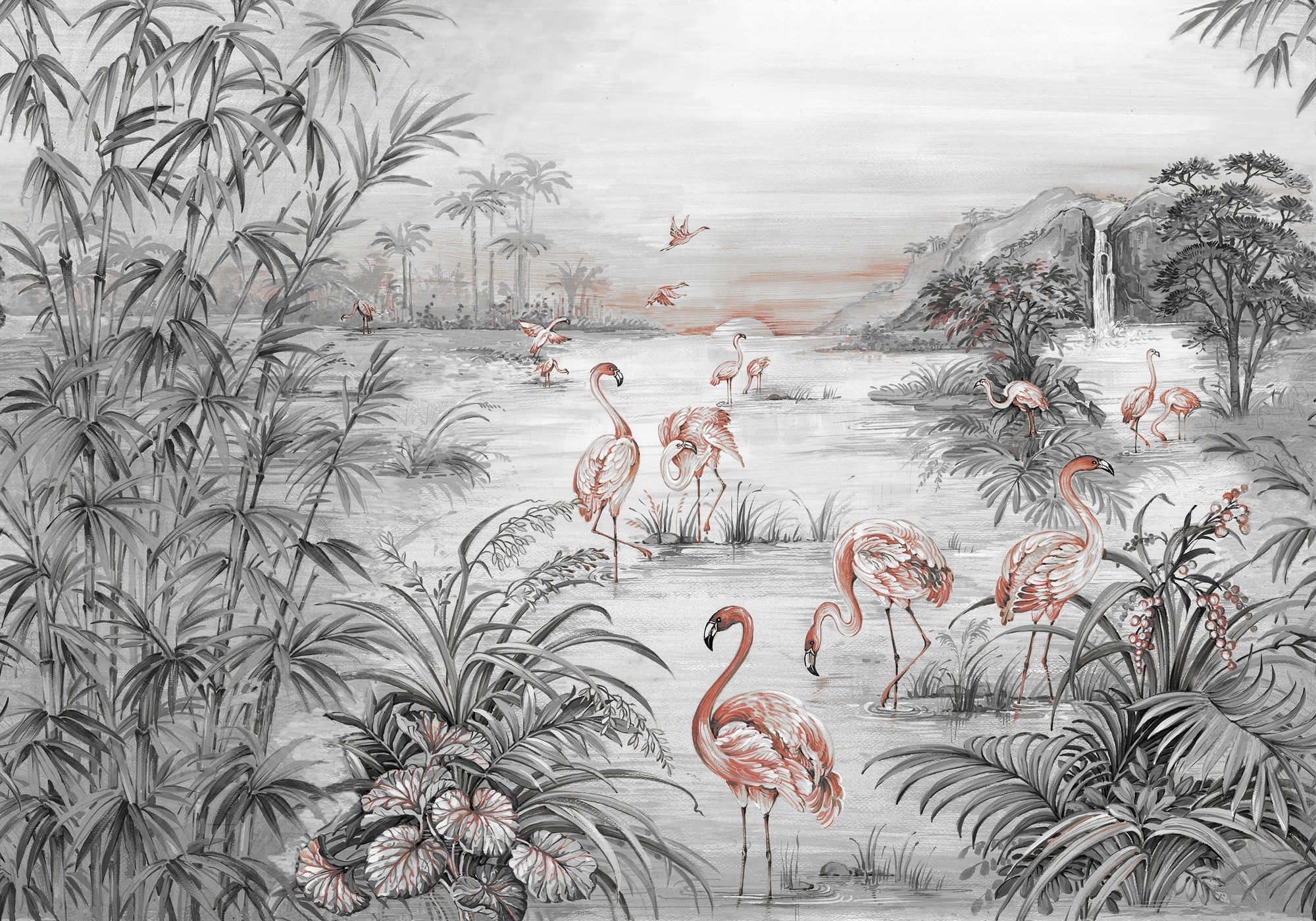 7900133 Roseus Chia Seed Random Chinoiseries Mural by Coordonné