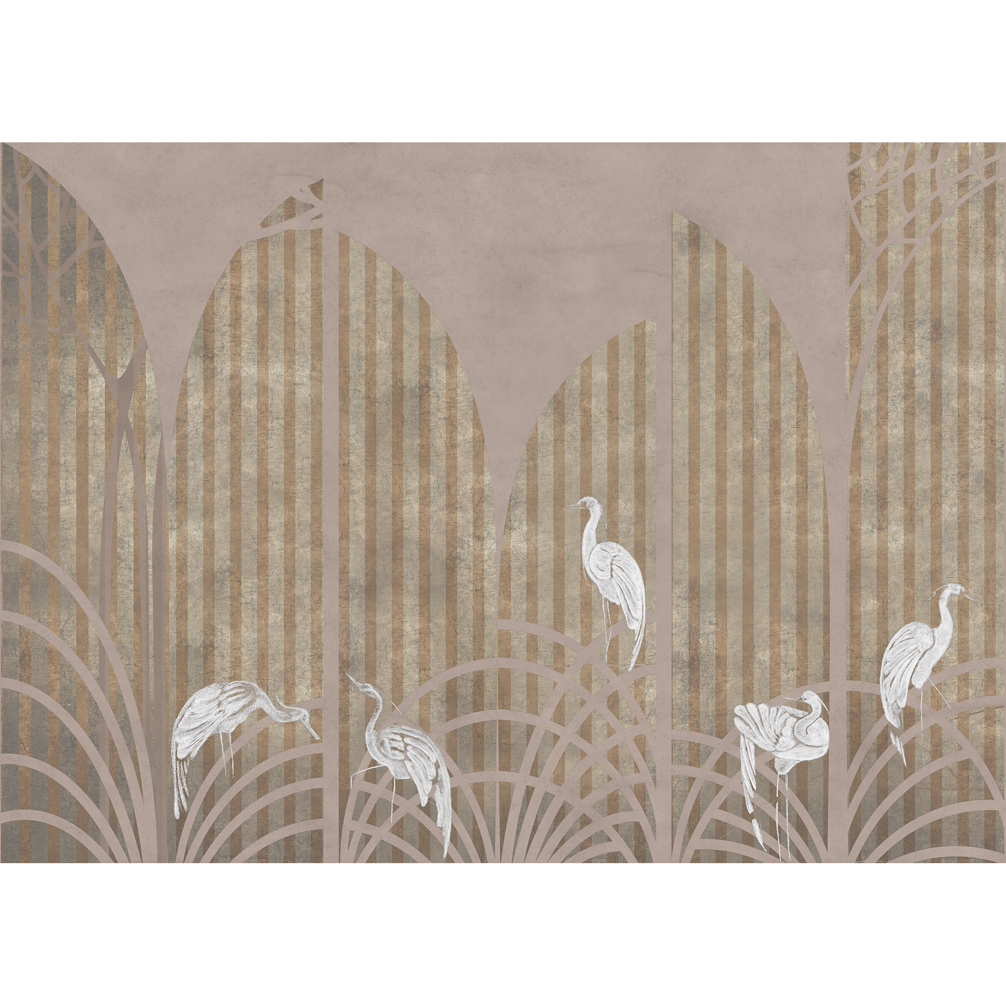 Tassel Rose Random Chinoiseries Mural by Coordonné