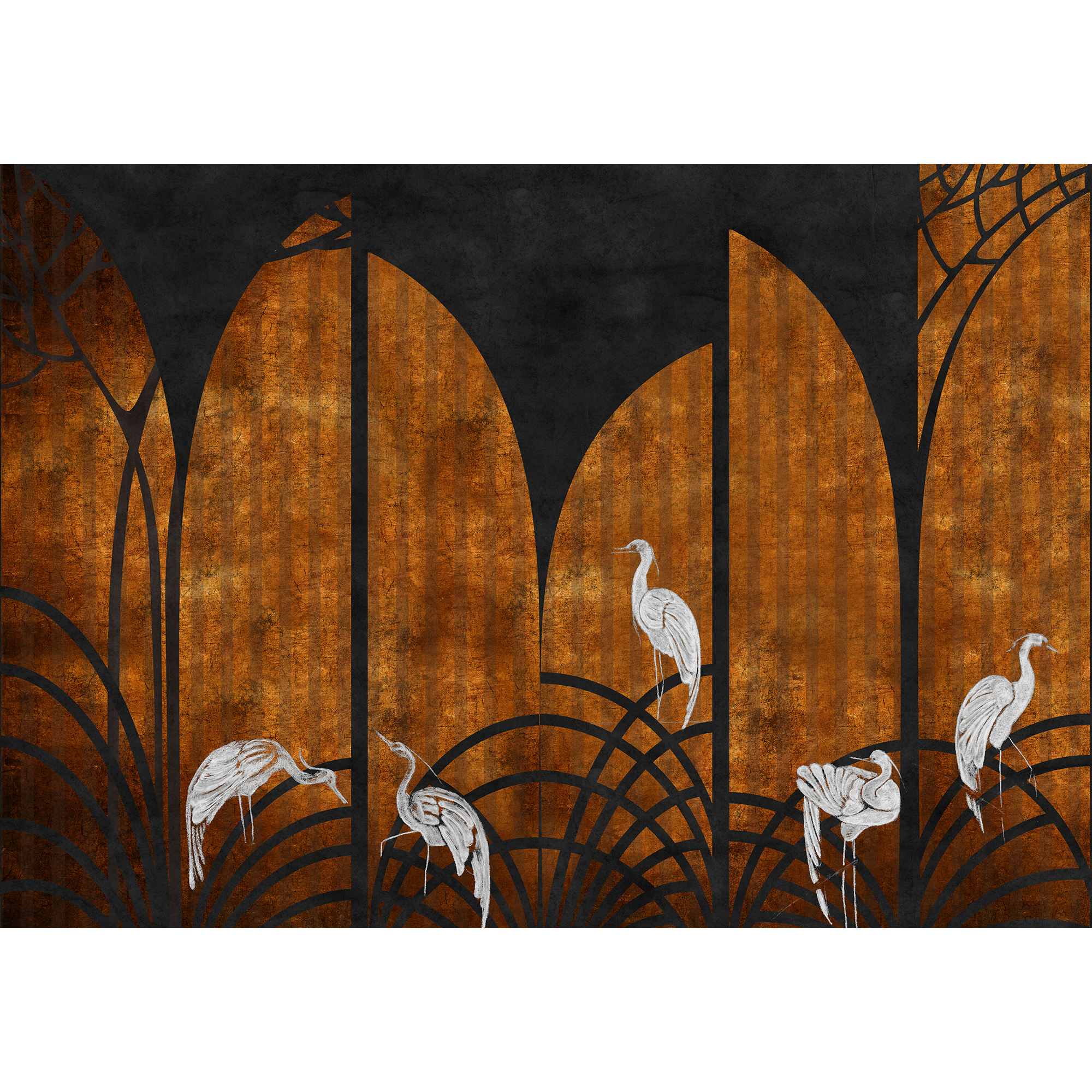 Tassel Ginger Random Chinoiseries Mural by Coordonné