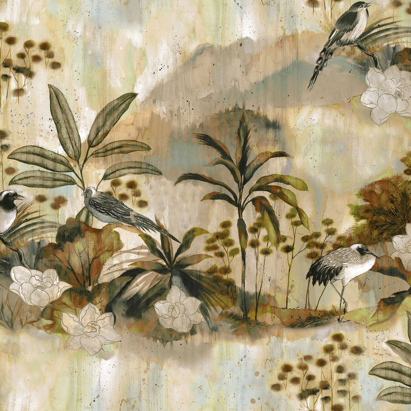 Nara Cardamom (50 × 1000 cm) Random Chinoiseries Mural by Coordonné