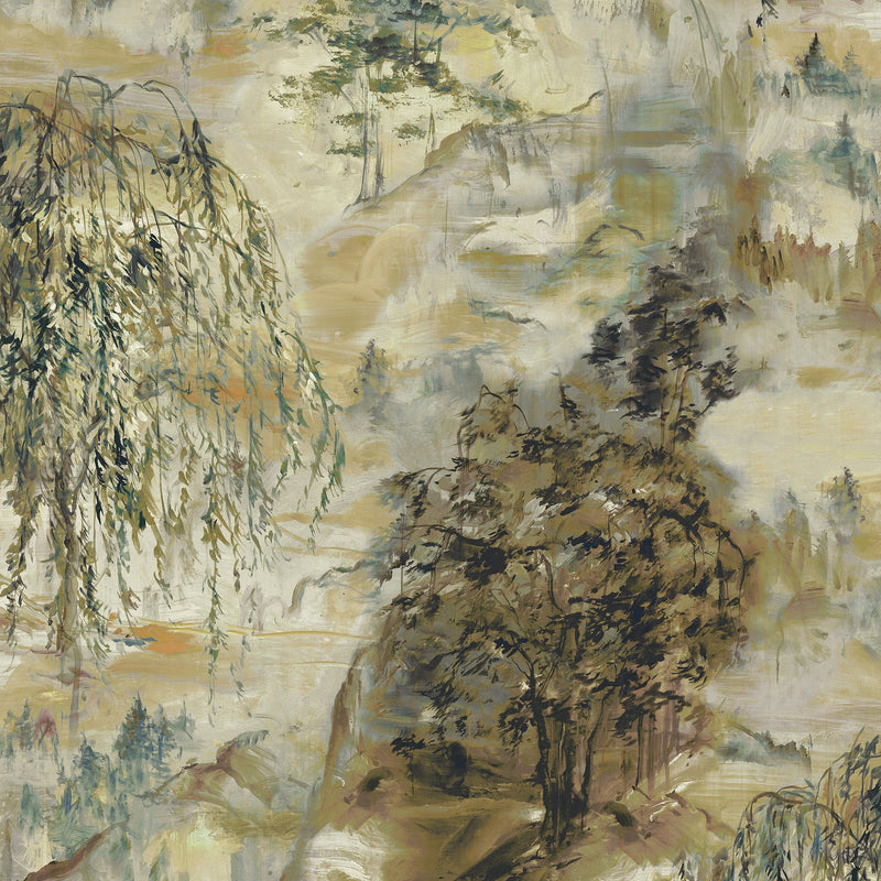 Dunhuang Cardamom (50 × 1000 cm) Random Chinoiseries Mural by Coordonné