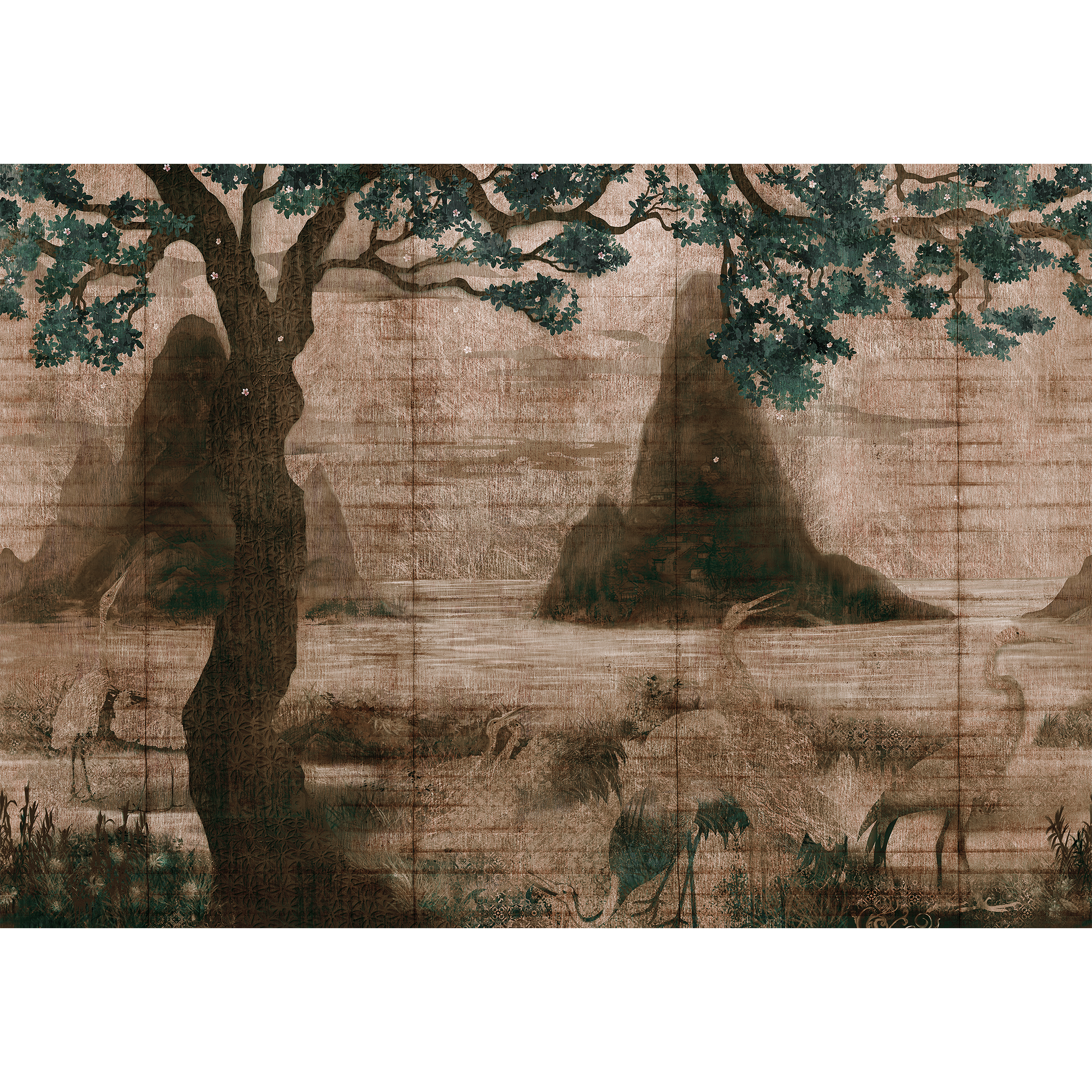 Zilant Rose Random Chinoiseries Mural by Coordonné