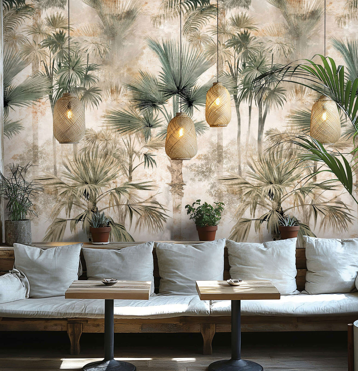 790157 Hot Spots Beige, Cream & Green The Wall 4 Mural by A S Creation