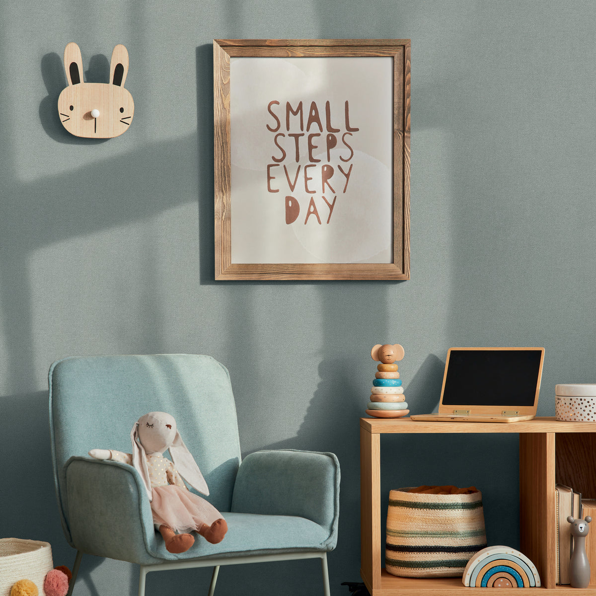 Plain Grey Kids Studio Wallpaper by A S Creation - flat