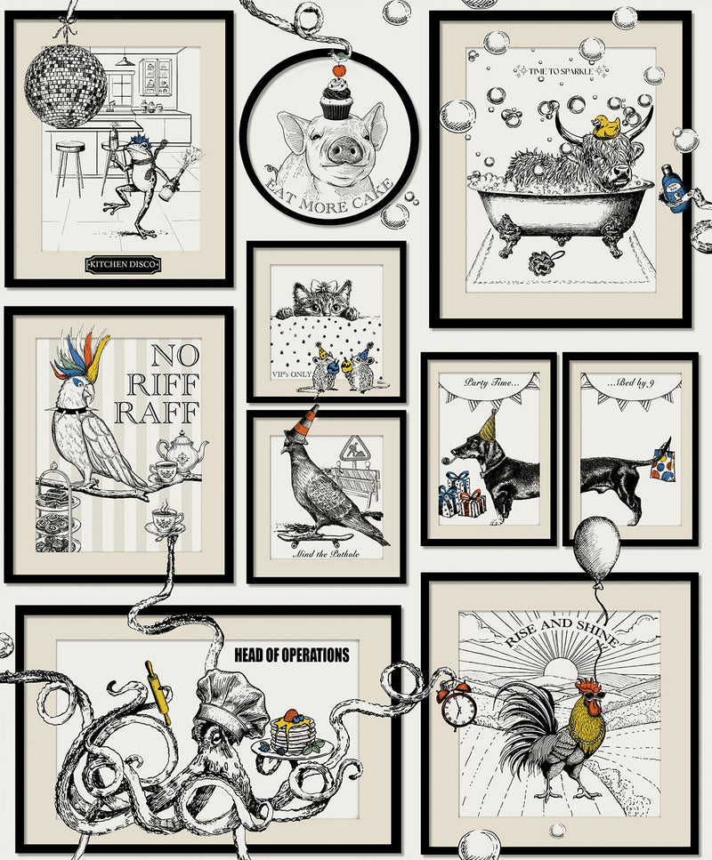 791 Mad House White Wallpaper by Belgravia - flat