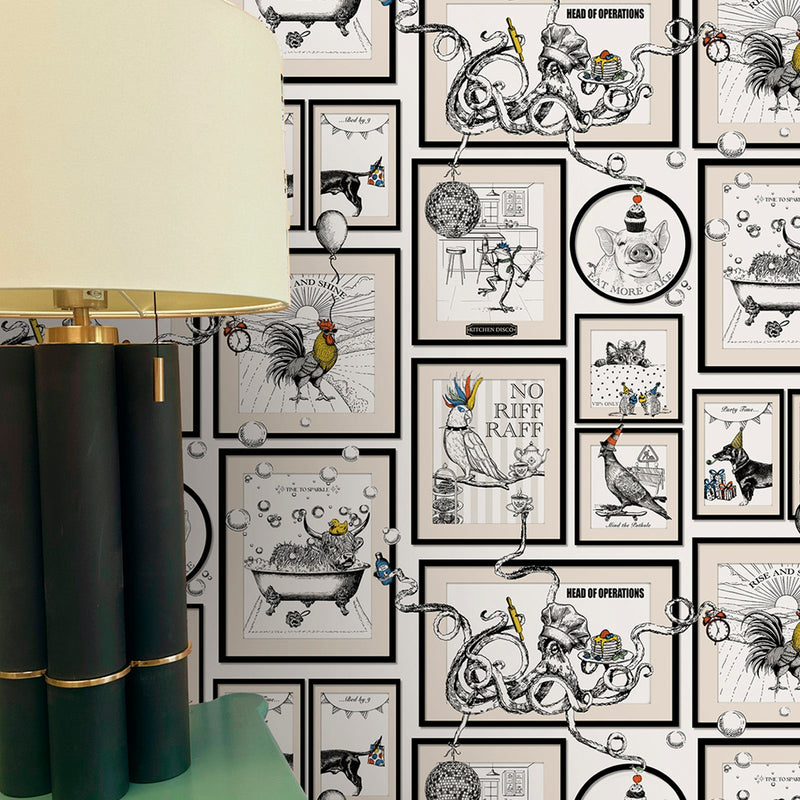 791 Mad House White Wallpaper by Belgravia - room