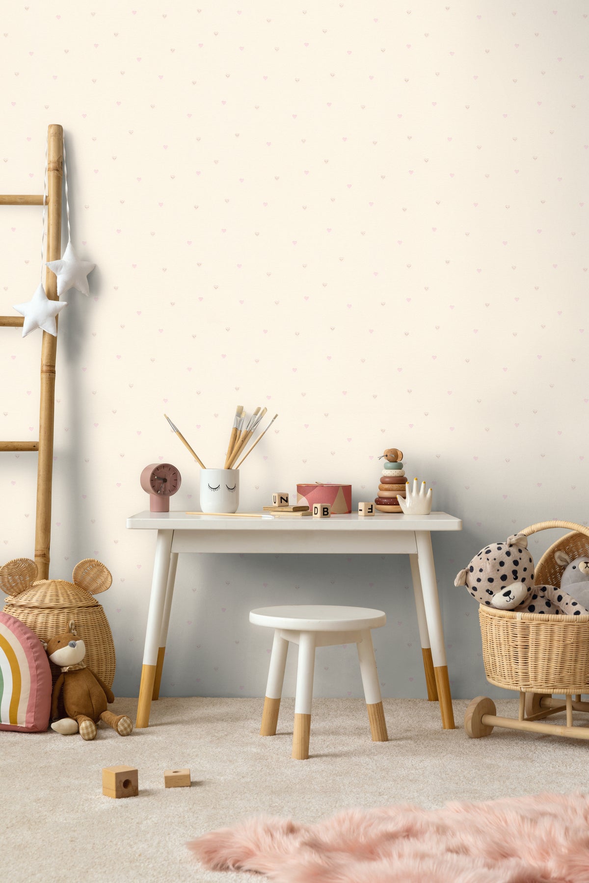 Heart White Kids Studio Wallpaper by A S Creation
