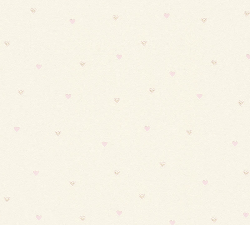 Heart White Kids Studio Wallpaper by A S Creation - flat