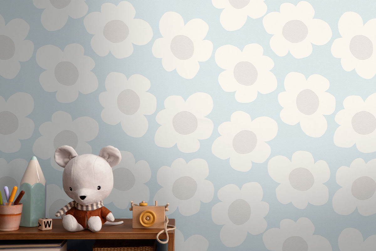 Petal Blue Kids Studio Wallpaper by A S Creation - room
