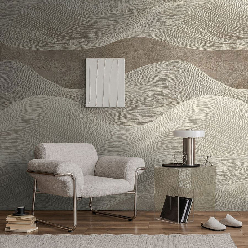 792231 The Wall 4 Brown, Cream & Grey Mural by A S Creation