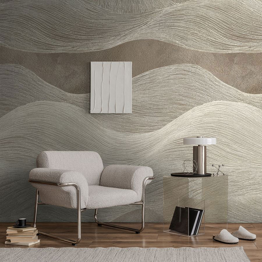 792231 The Wall 4 Brown, Cream & Grey Mural by A S Creation