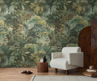 792232 The Wall 4 Cream, Yellow & Green Mural by A S Creation