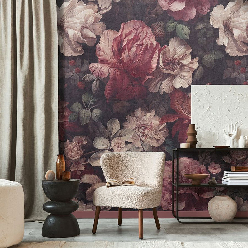 792237 The Wall 4 Cream, Grey & Pink Mural by A S Creation