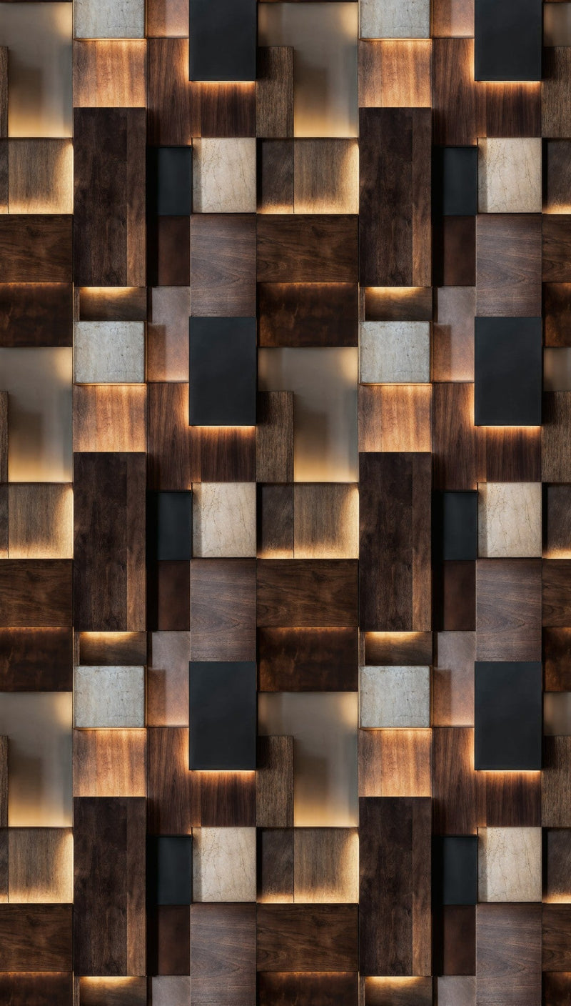 792246 The Wall 4 Brown, Cream & Yellow Mural by AS Creation