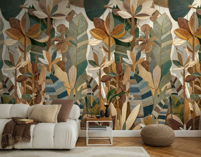 792248 The Wall 4 Brown, Cream & Green Mural by AS Creation