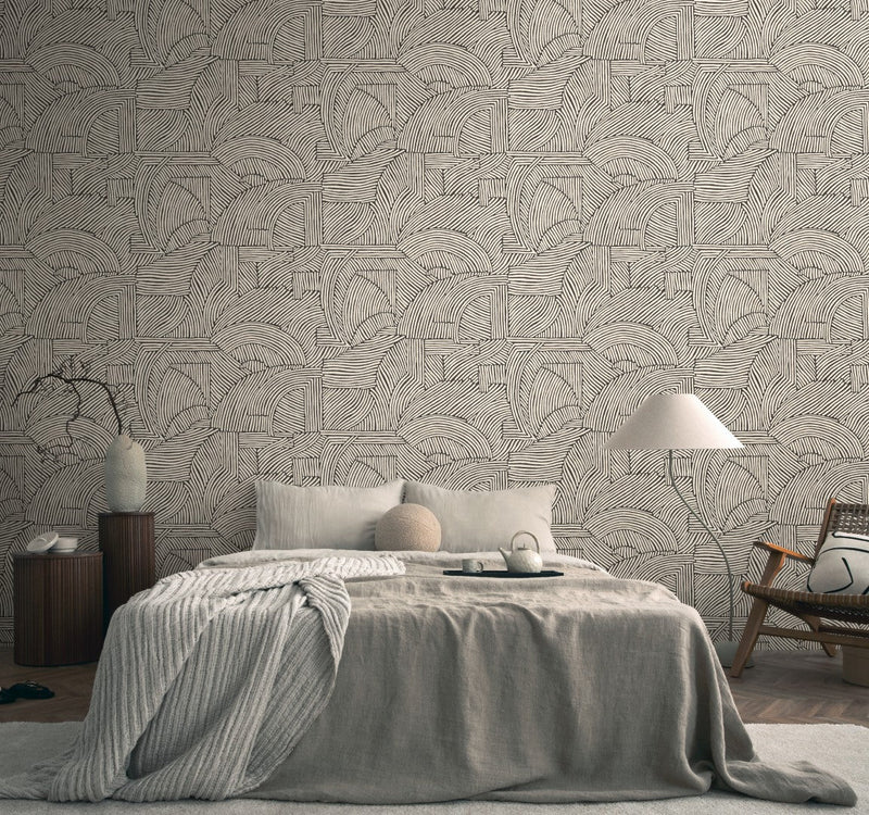 792251 The Wall 4 Cream, Grey & Black Mural by AS Creation