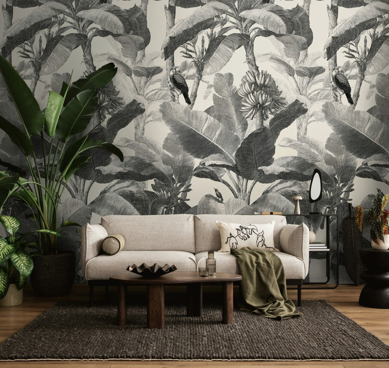 792293 The Wall 4 Cream, Black & White Mural by AS Creation