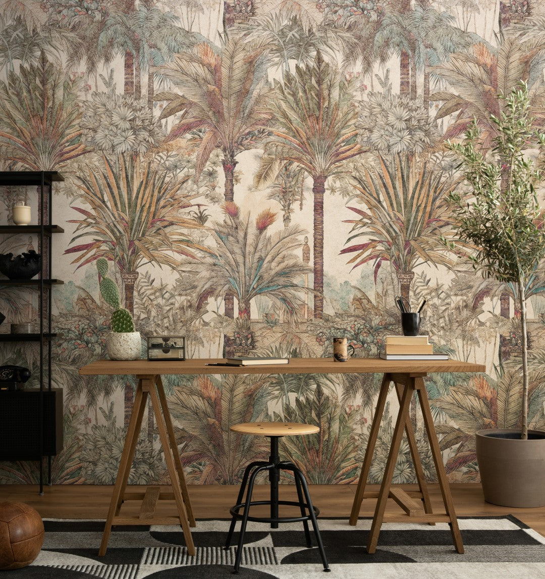 792299 The Wall 4 Beige, Green & Pink Mural by AS Creation