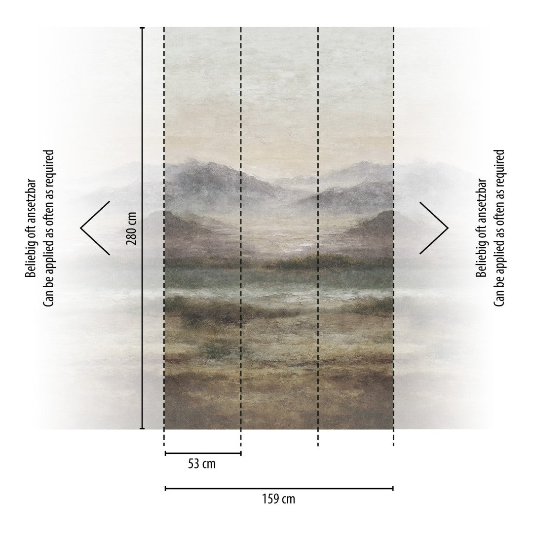 792364 The Wall 4 Brown, Cream & Grey Mural by AS Creation