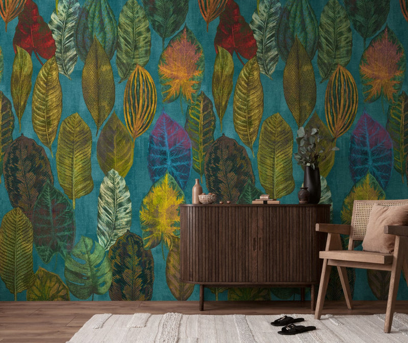 792464 The Wall 4 Blue, Multi-Colour & Green Mural by AS Creation