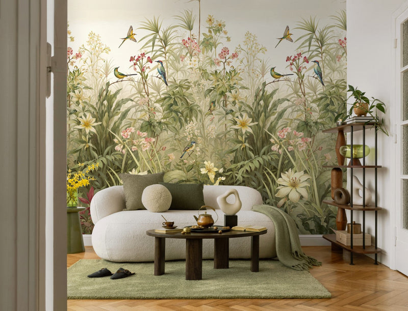792466 The Wall 4 Beige, Green & Pink Mural by AS Creation