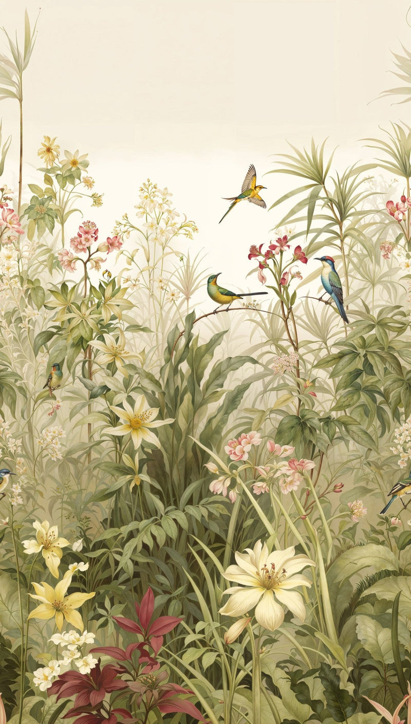 792466 The Wall 4 Beige, Green & Pink Mural by AS Creation