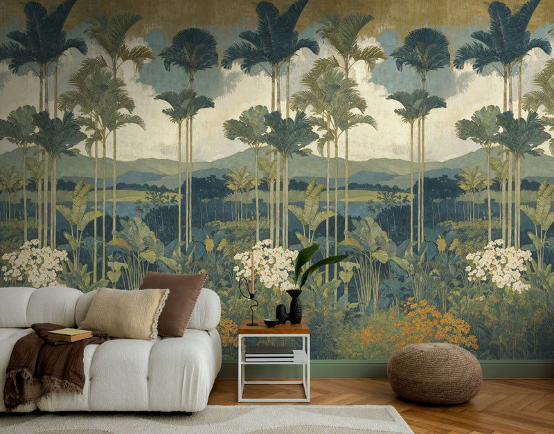 792471 The Wall 4 Blue, Cream & Green Mural by AS Creation