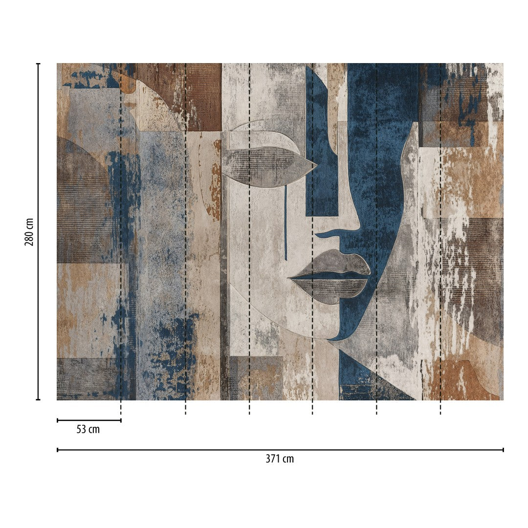 792472 The Wall 4 Blue, Brown & Cream Wallpaper by AS Creation