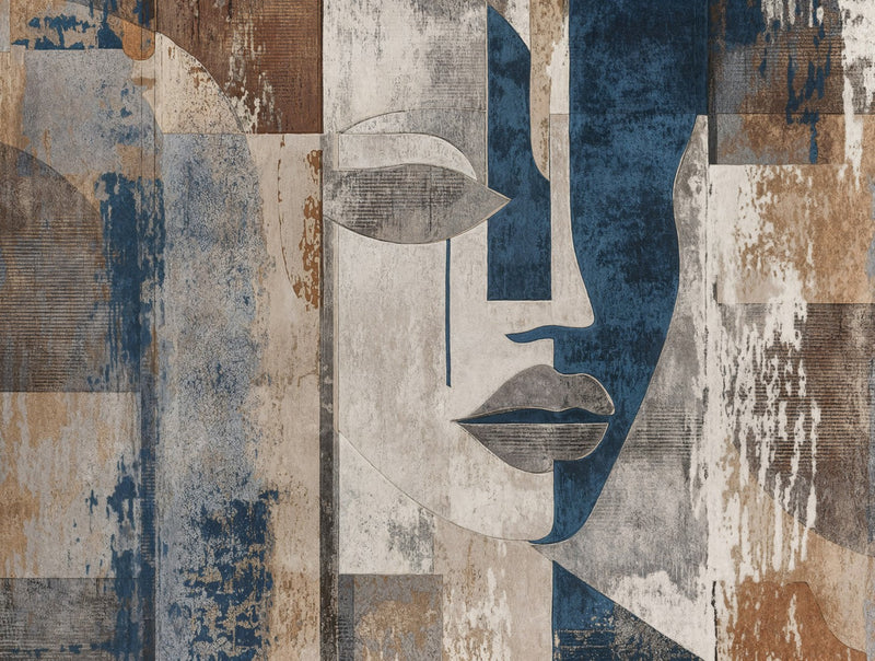 792472 The Wall 4 Blue, Brown & Cream Wallpaper by AS Creation