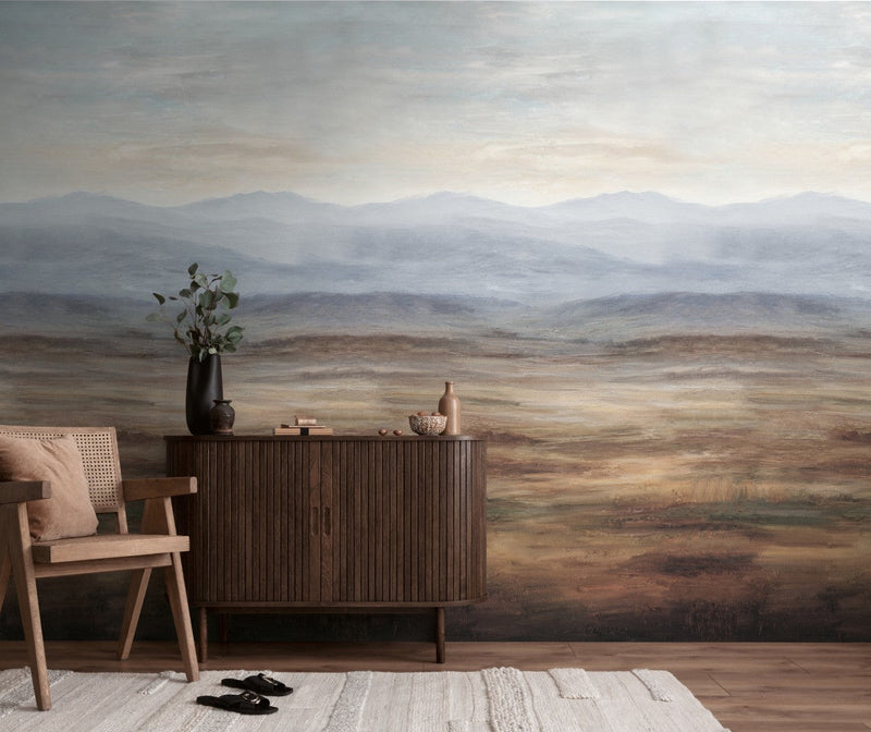 792486 The Wall 4 Blue, Brown & Cream Mural by AS Creation