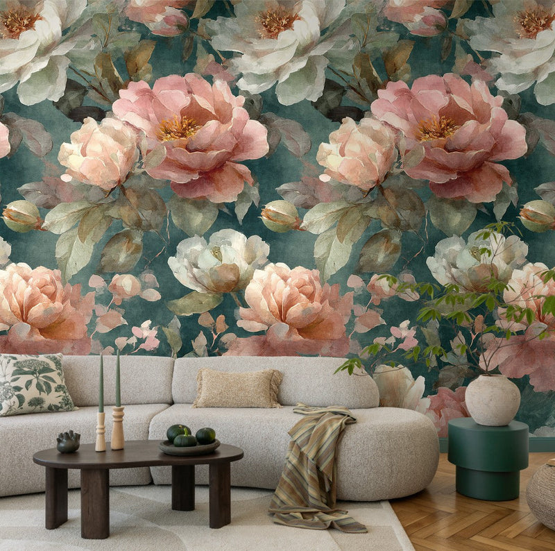 792488 The Wall 4 Green, Pink & White Mural by AS Creation