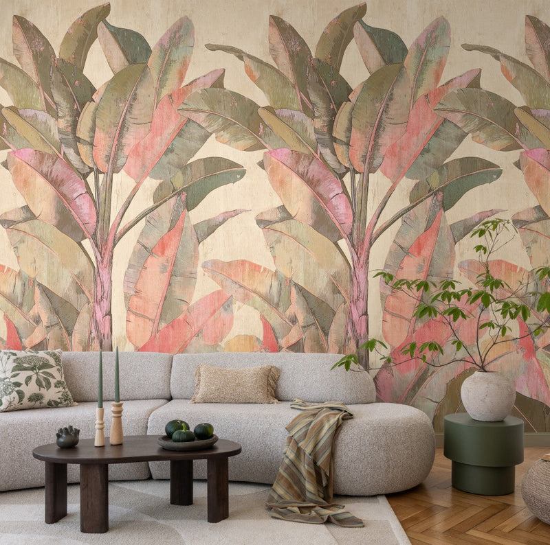 792498 The Wall 4 Beige, Green & Pink Mural by AS Creation
